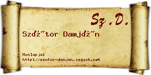 Szútor Damján névjegykártya